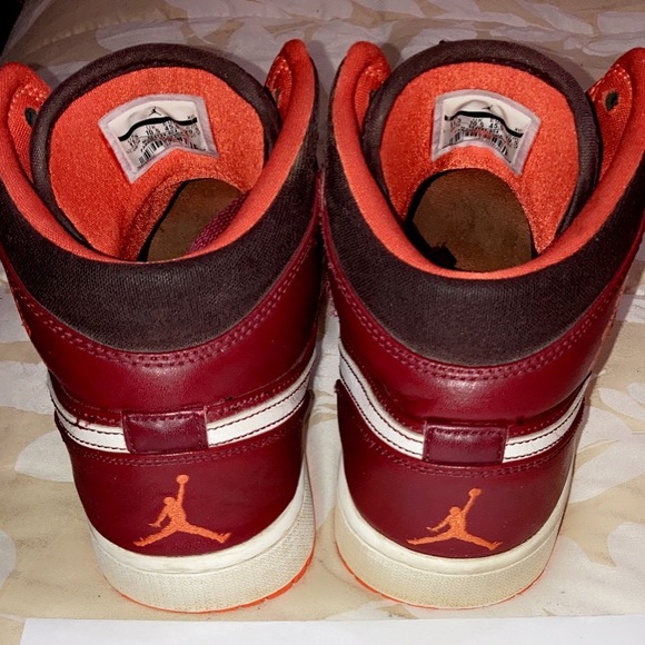 Jordan 1 mid electric team orange deep burgundy - Picture 4 of 7